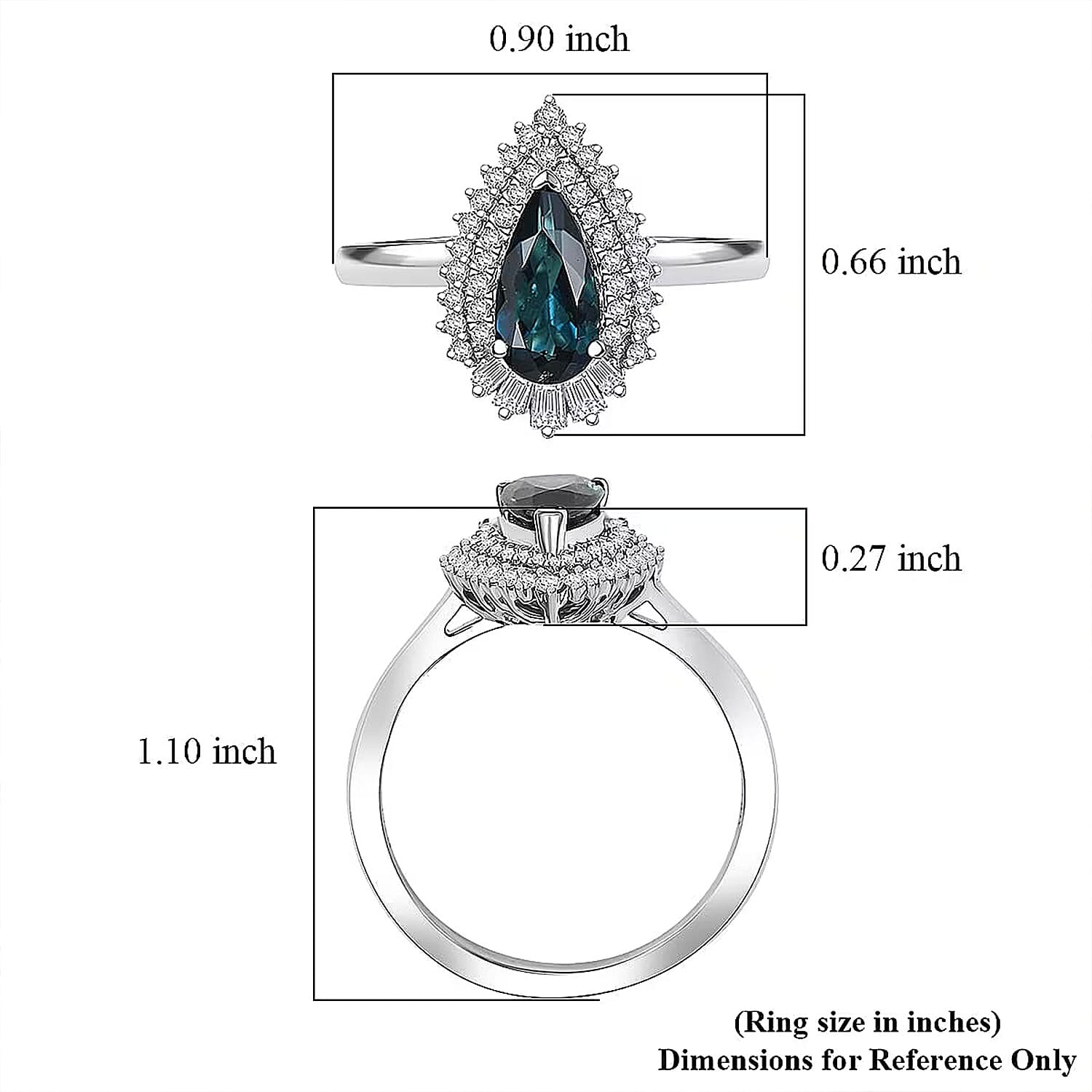 Certified & Appraised Rhapsody AAAA Monte Belo Indicolite and Diamond E-F VS 1.54 ctw Ring in 950 Platinum (Size 7.0) 6.48 Grams
