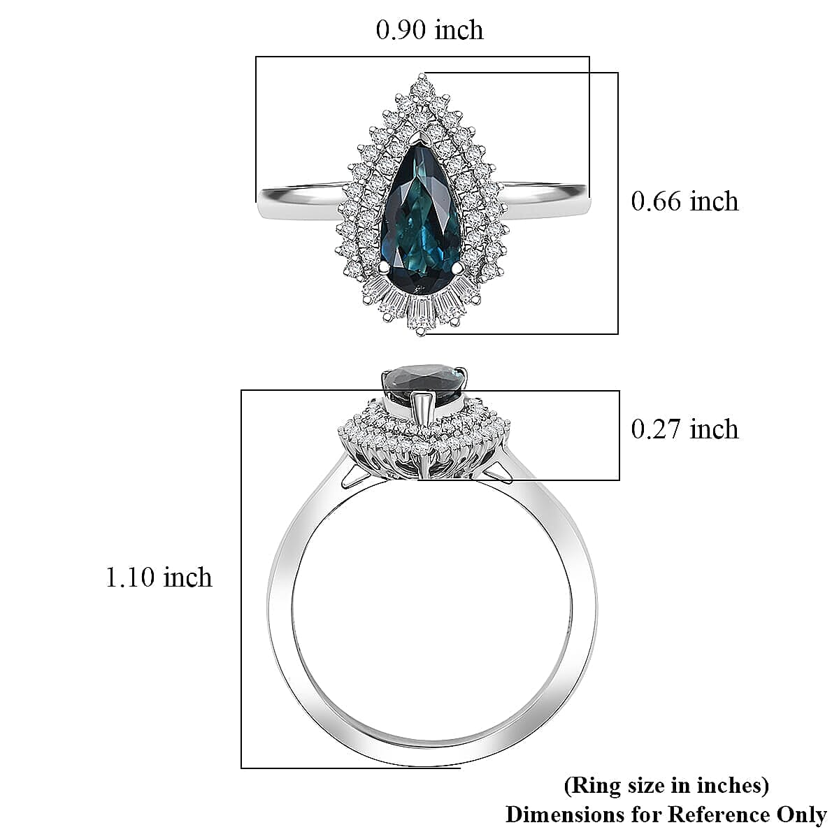 Certified & Appraised Rhapsody AAAA Monte Belo Indicolite and Diamond E-F VS 1.60 ctw Ring in 950 Platinum (Size 8.0) 6.48 Grams image number 5