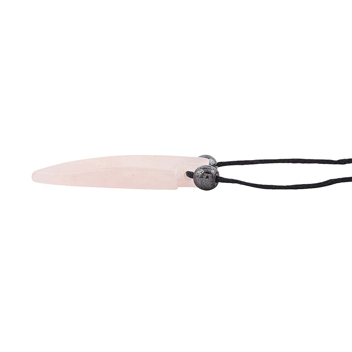Arrowhead Rose Quartz and Lava Stone 52.00 ctw Adjustable Black Cord Necklace (14 Inches) image number 3