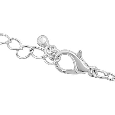 Oval Opal 12.00 ctw Flakes Necklace in Silvertone 16-18 Inches