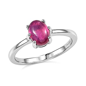D'Joy African Ruby (FF) 1.85 ctw Solitaire Ring in Rhodium Over Sterling Silver (Size 18.0)