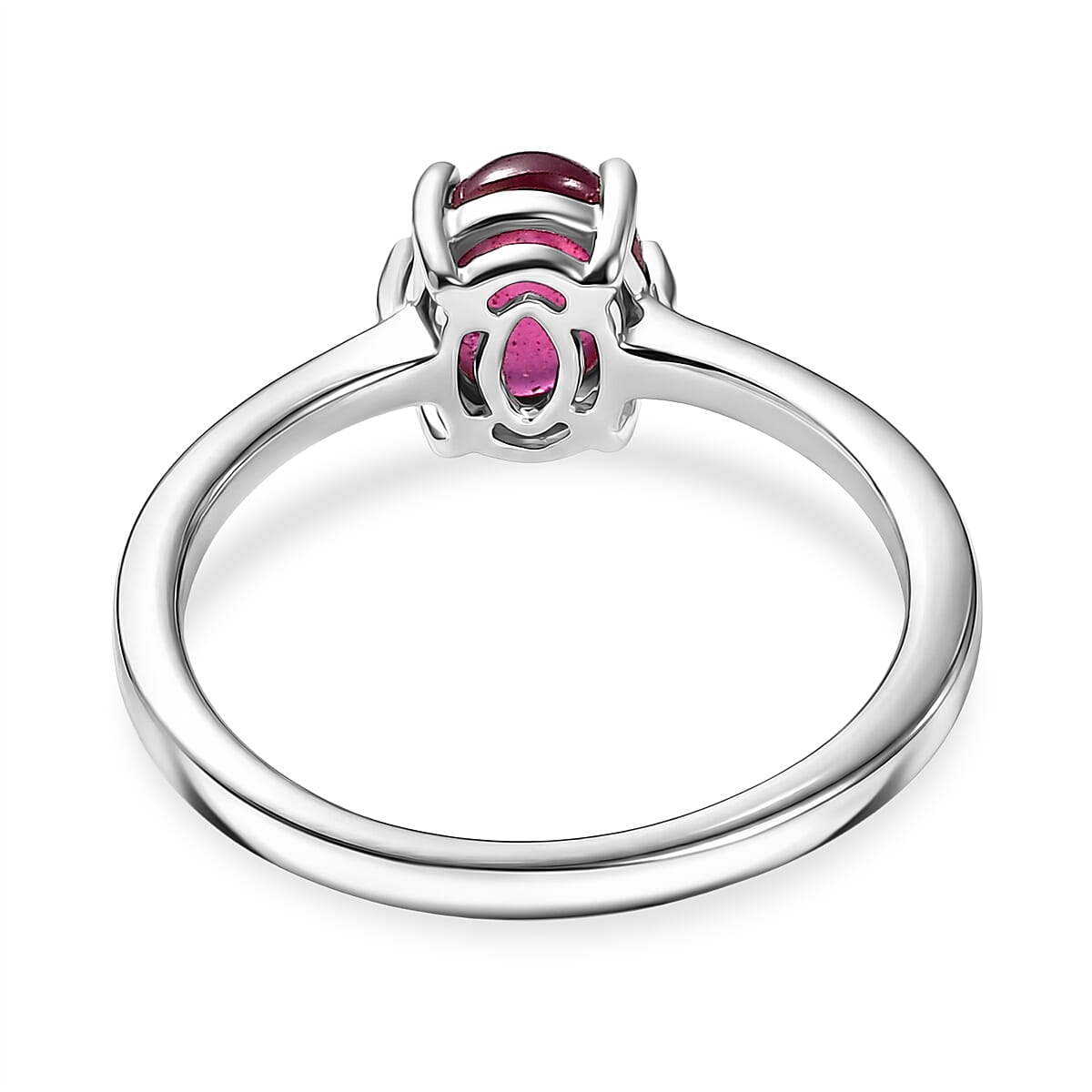 D'Joy African Ruby (FF) 1.85 ctw Solitaire Ring in Rhodium Over Sterling Silver (Size 18.0) image number 5
