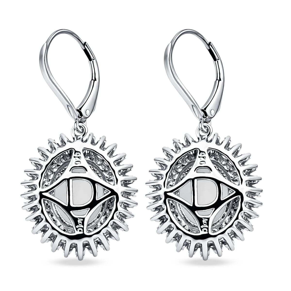 D'Joy Premium Ethiopian Welo Opal and Moissanite 6.70 ctw Moonlit Radiance Earrings in Rhodium Over Sterling Silver image number 4