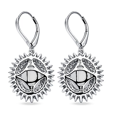 D'Joy Premium Ethiopian Welo Opal and Moissanite 6.70 ctw Moonlit Radiance Earrings in Rhodium Over Sterling Silver