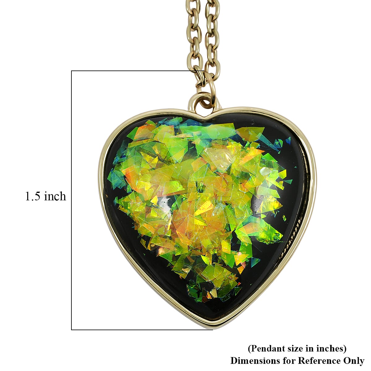 Heart Opal Flakes 18.00 ctw Necklace in Goldtone 16-18 Inches image number 5