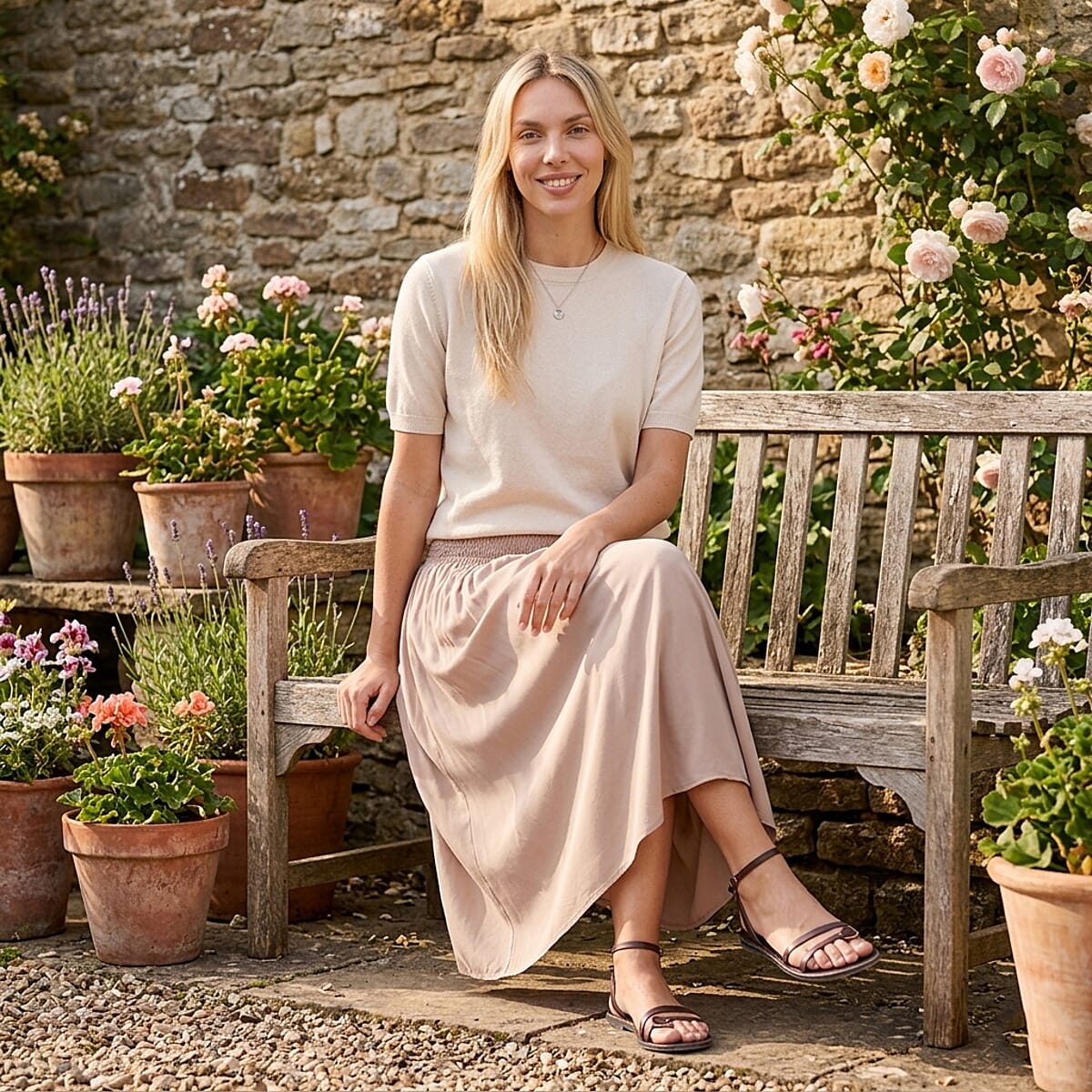 La Marey Brown Wide Leg Culotte Pants image number 1