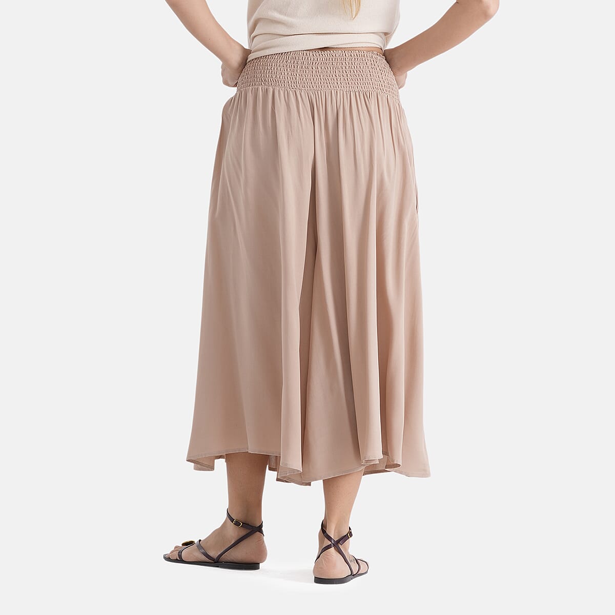 La Marey Brown Wide Leg Culotte Pants image number 3