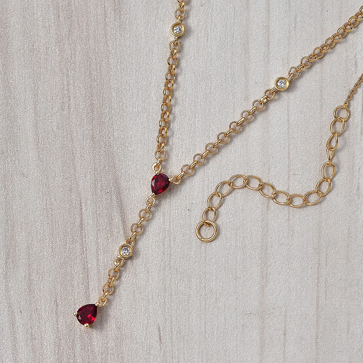 Premium Anthill Garnet and Luxuriant Lab Grown Diamond G-H, SI 1.50 ctw Flowing Vine Necklace in 18K Vermeil Yellow Gold Over Sterling Silver 18-20 Inches  image number 1