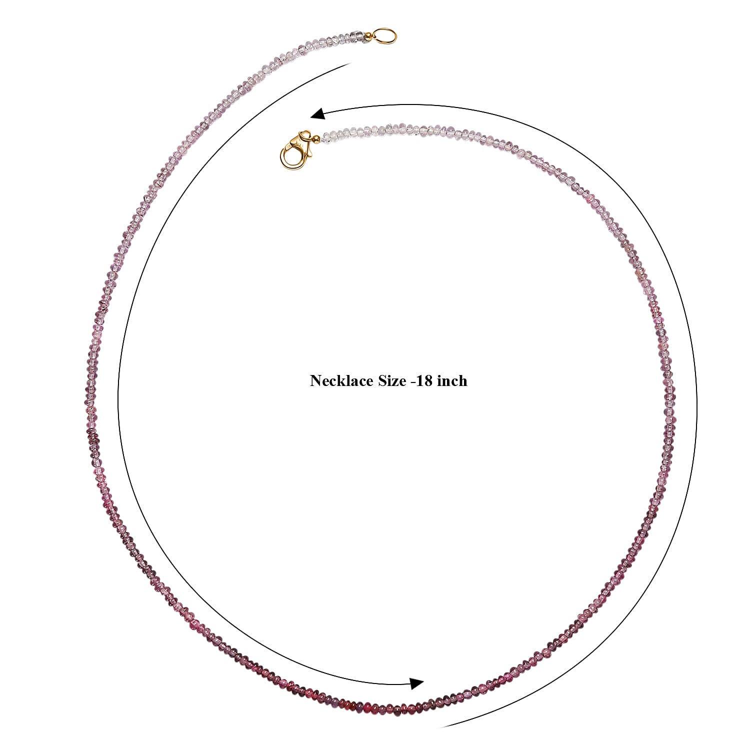 Luxoro 10K Yellow Gold  AA   Ombre Tanzanian wine Spinel  Necklace (Size - 18) 30.00 ctw