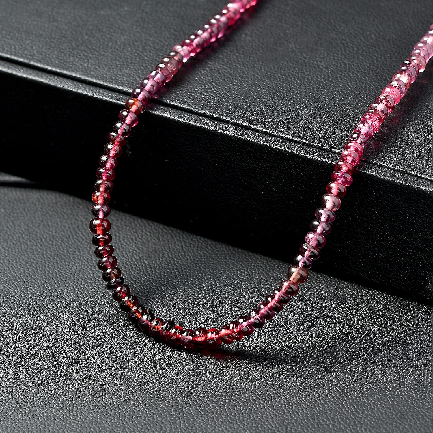 Certified & Appraised Luxoro Premium Ombre Tanzanian Wine Spinel 42.75 ctw Beaded Necklace in 10K Yellow Gold 18 Inches