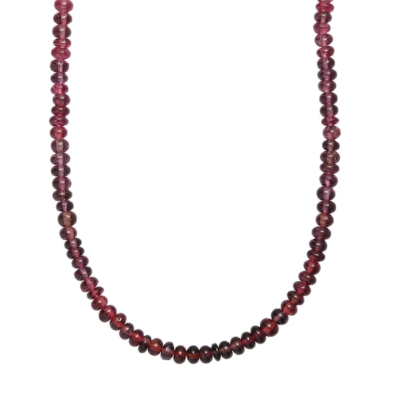 Certified & Appraised Luxoro Premium Ombre Tanzanian Wine Spinel 42.75 ctw Beaded Necklace in 10K Yellow Gold 18 Inches