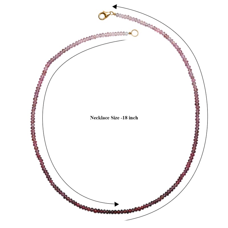 Certified & Appraised Luxoro Premium Ombre Tanzanian Wine Spinel 42.75 ctw Beaded Necklace in 10K Yellow Gold 18 Inches