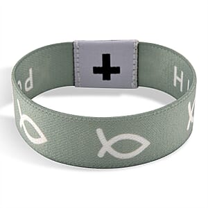 NFC Scan (Daily Bible Verse) Polyester Stretch Bracelet - Green (7-8In)