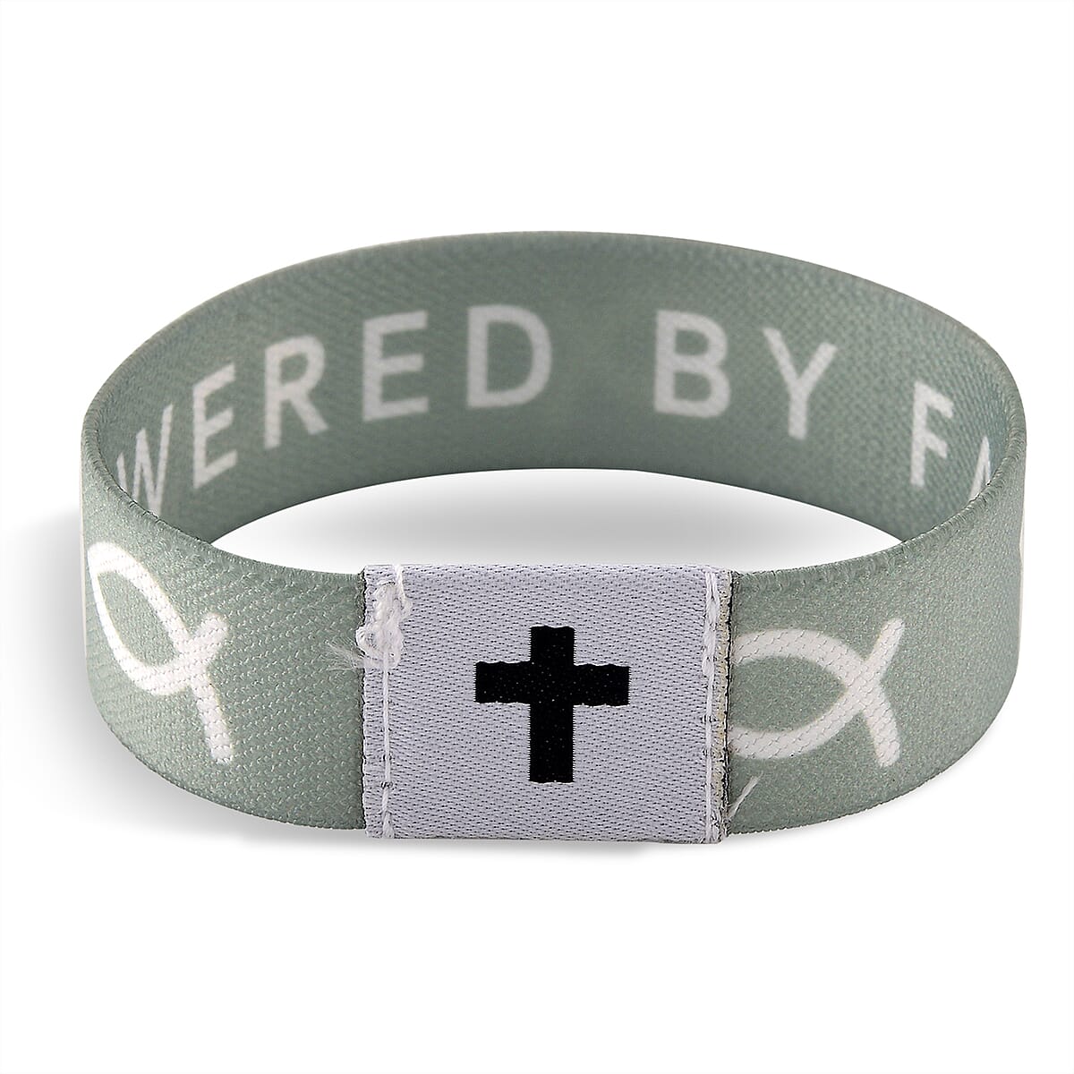 NFC Scan (Daily Bible Verse) Polyester Stretch Bracelet - Green (7-8In) image number 3