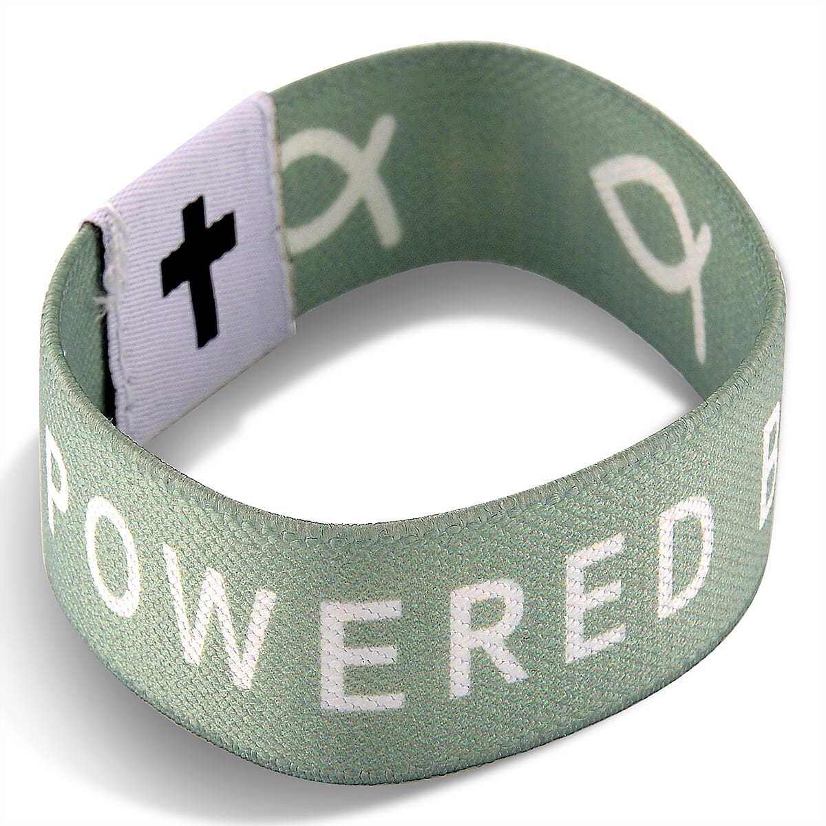 NFC Scan (Daily Bible Verse) Polyester Stretch Bracelet - Green (7-8In) image number 4