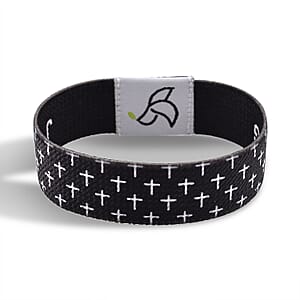 NFC Scan (Daily Bible Verse) Polyester Stretch Bracelet - Black (7-8In)