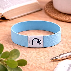 NFC Scan (Daily Bible Verse) Polyester Stretch Bracelet - Blue (7-8In)