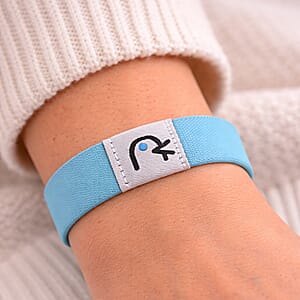 NFC Scan (Daily Bible Verse) Polyester Stretch Bracelet - Blue (7-8In)