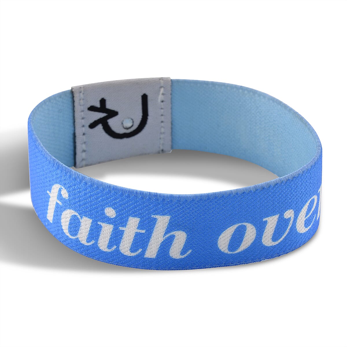 NFC Scan (Daily Bible Verse) Polyester Stretch Bracelet - Blue (7-8In) image number 4