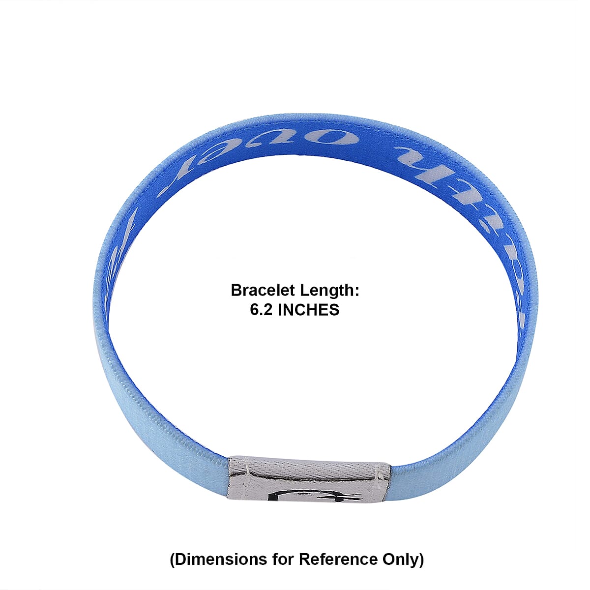 NFC Scan (Daily Bible Verse) Polyester Stretch Bracelet - Blue (7-8In) image number 6