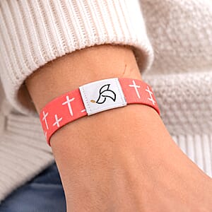 NFC Scan (Daily Bible Verse) Polyester Stretch Bracelet - Pink (7-8In)