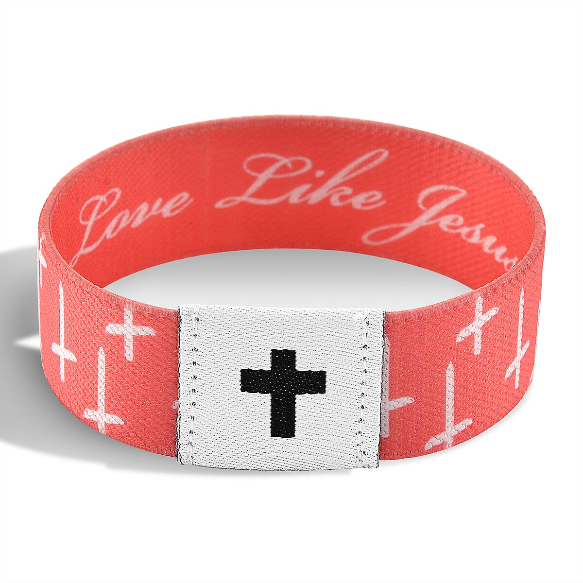 NFC Scan (Daily Bible Verse) Polyester Stretch Bracelet - Pink (7-8In) image number 3