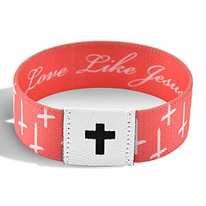 NFC Scan (Daily Bible Verse) Polyester Stretch Bracelet - Pink (7-8In)