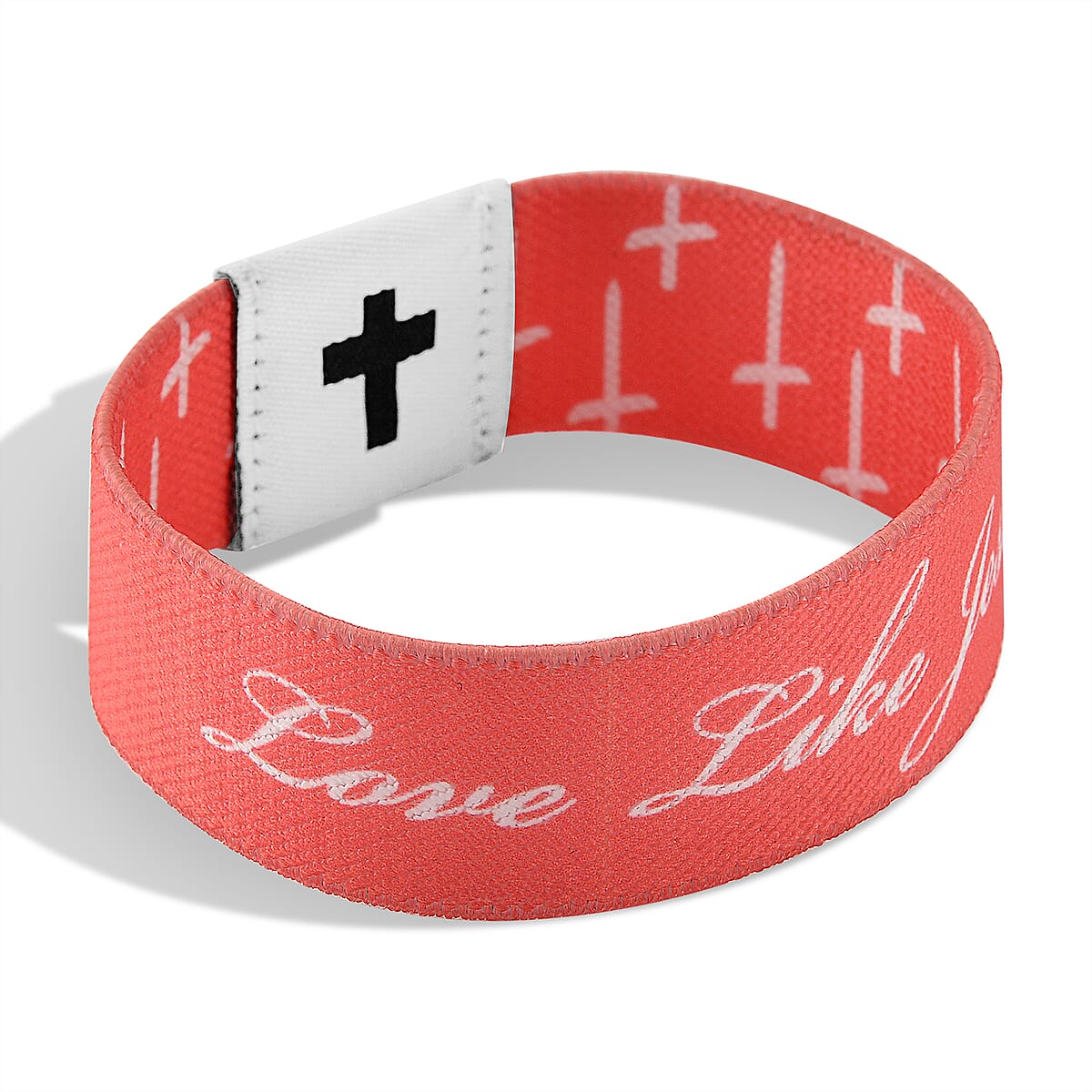 NFC Scan (Daily Bible Verse) Polyester Stretch Bracelet - Pink (7-8In) image number 4