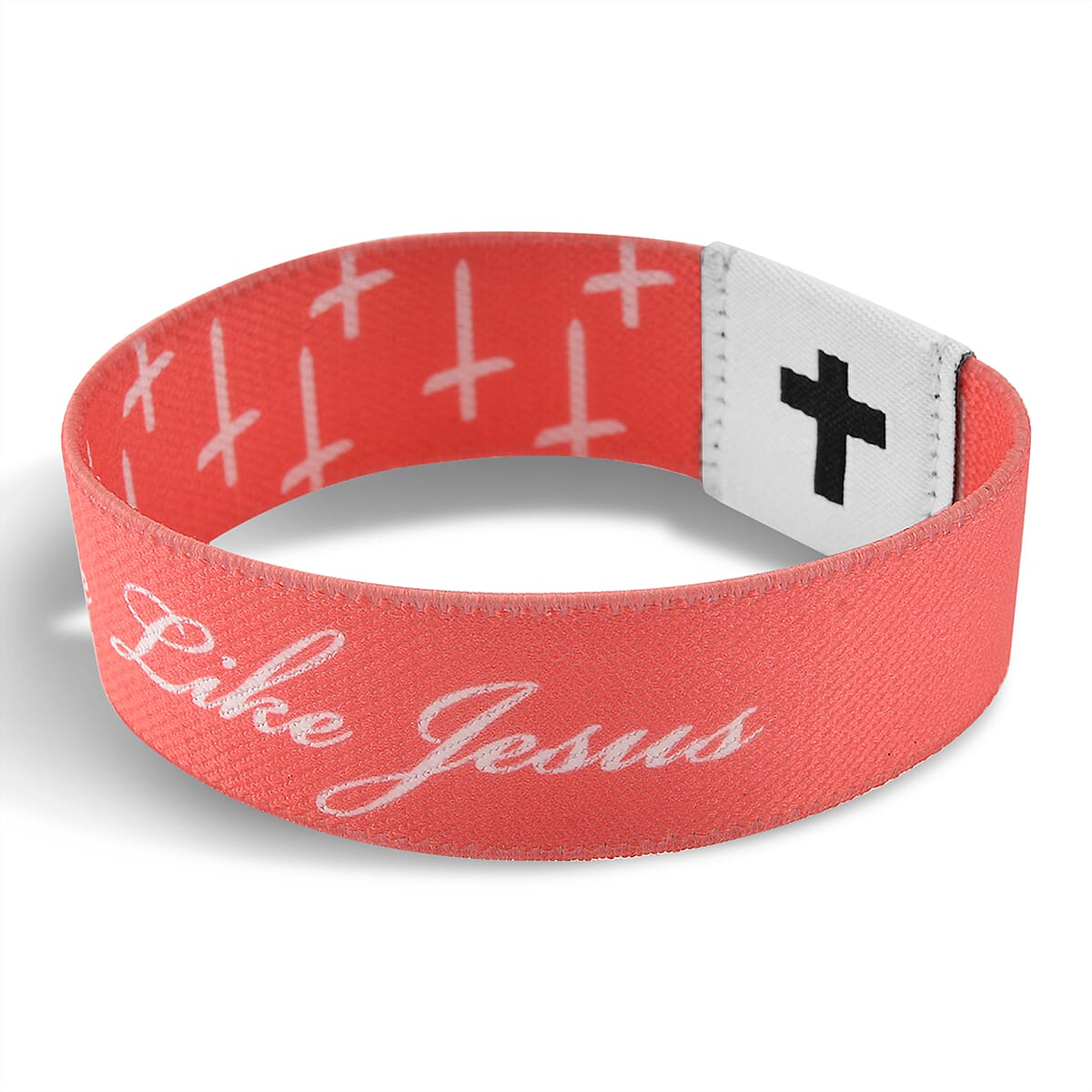 NFC Scan (Daily Bible Verse) Polyester Stretch Bracelet - Pink (7-8In) image number 5