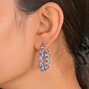 EverTrue Simulated Purple Diamond Earrings in Stainless Steel