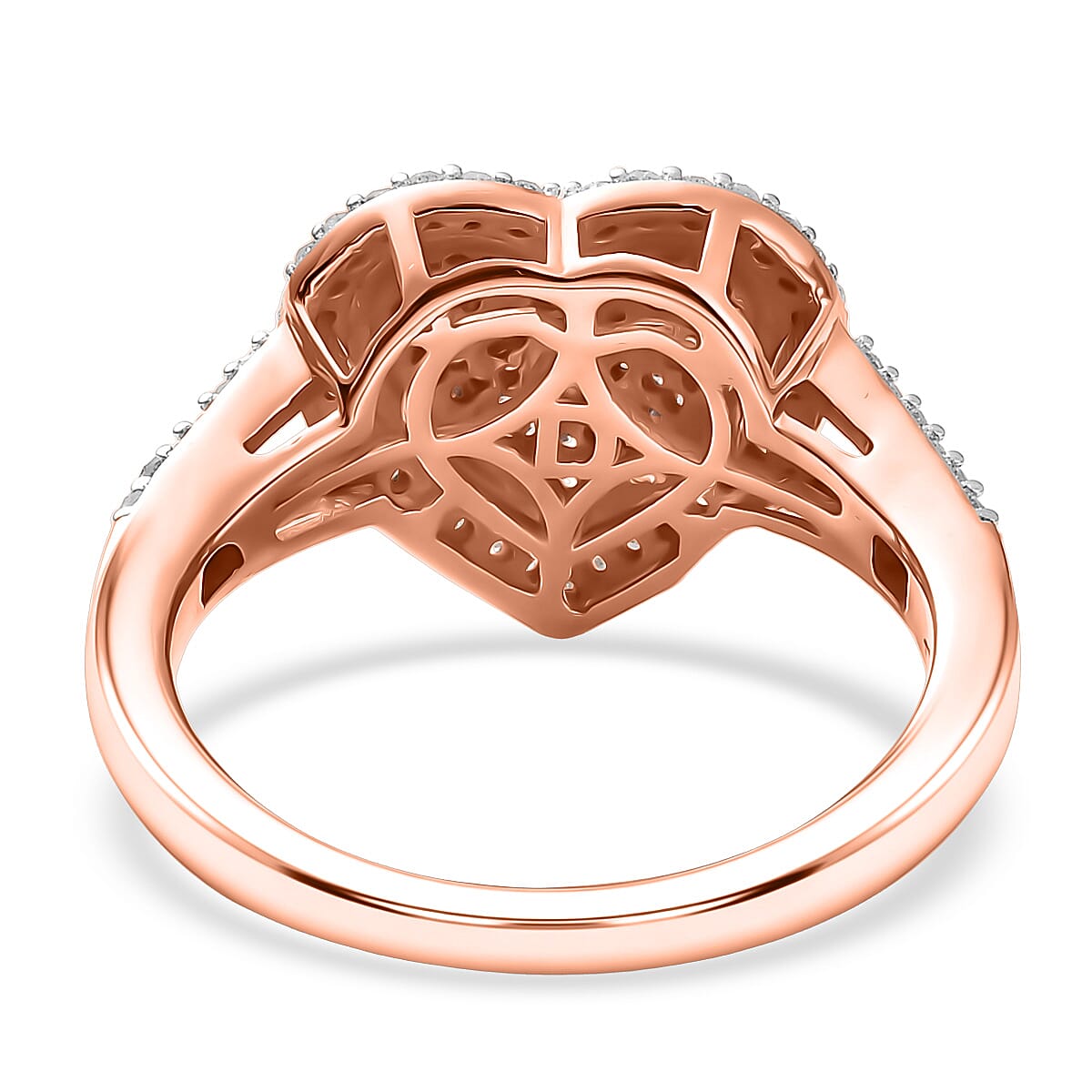 D'Joy Natural Pink and White Diamond I3 0.60 ctw Timeless Love Ring in 18K Vermeil Rose Gold Over Sterling Silver (Size 10.0) image number 4