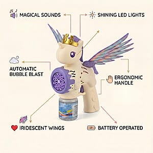 White Big Flying Horse Bubble Blaster (Includes 90ml Bubble Fluid)