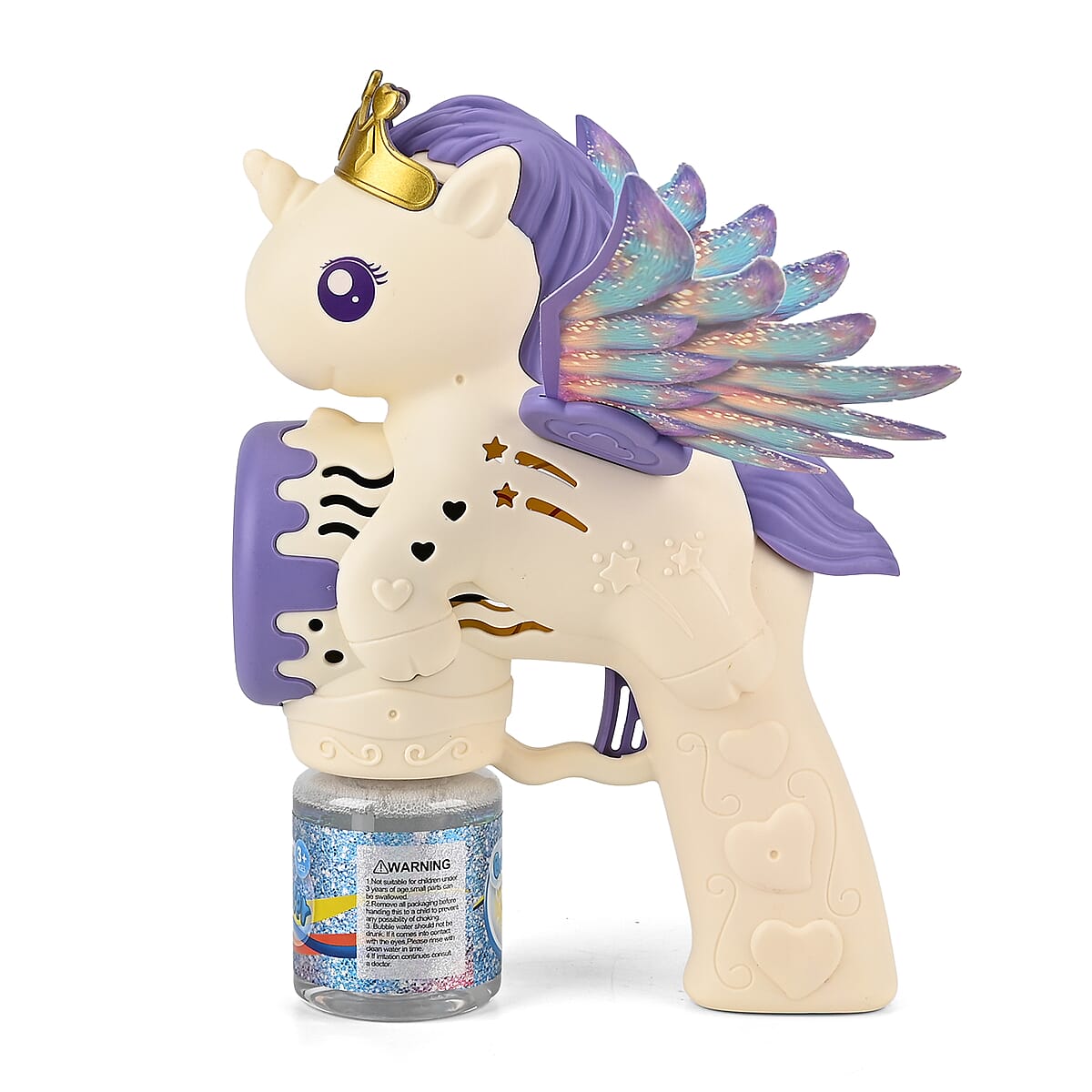 White Big Flying Horse Bubble Blaster (Includes 90ml Bubble Fluid) image number 3