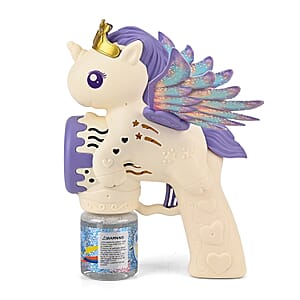 White Big Flying Horse Bubble Blaster (Includes 90ml Bubble Fluid)