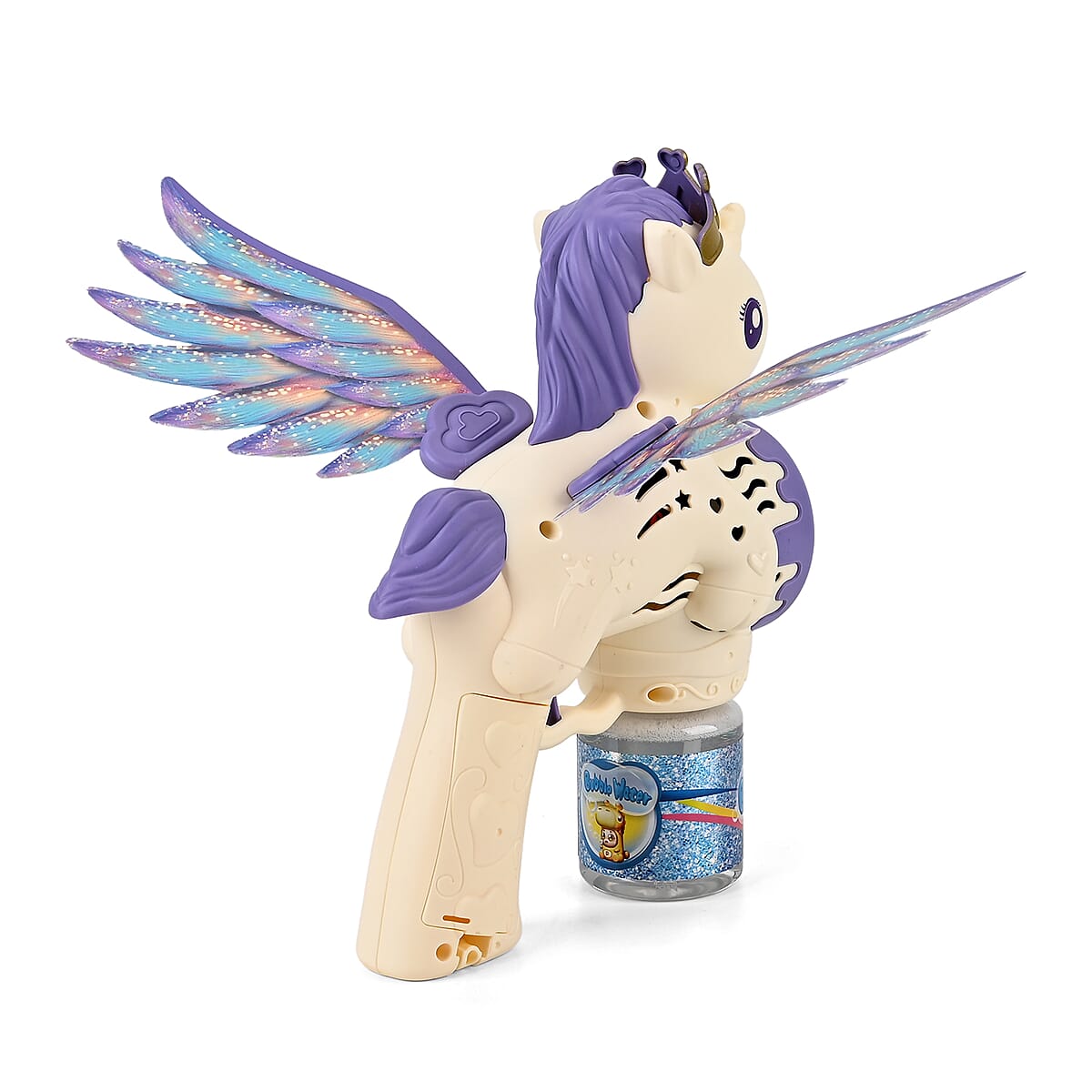 White Big Flying Horse Bubble Blaster (Includes 90ml Bubble Fluid) image number 4
