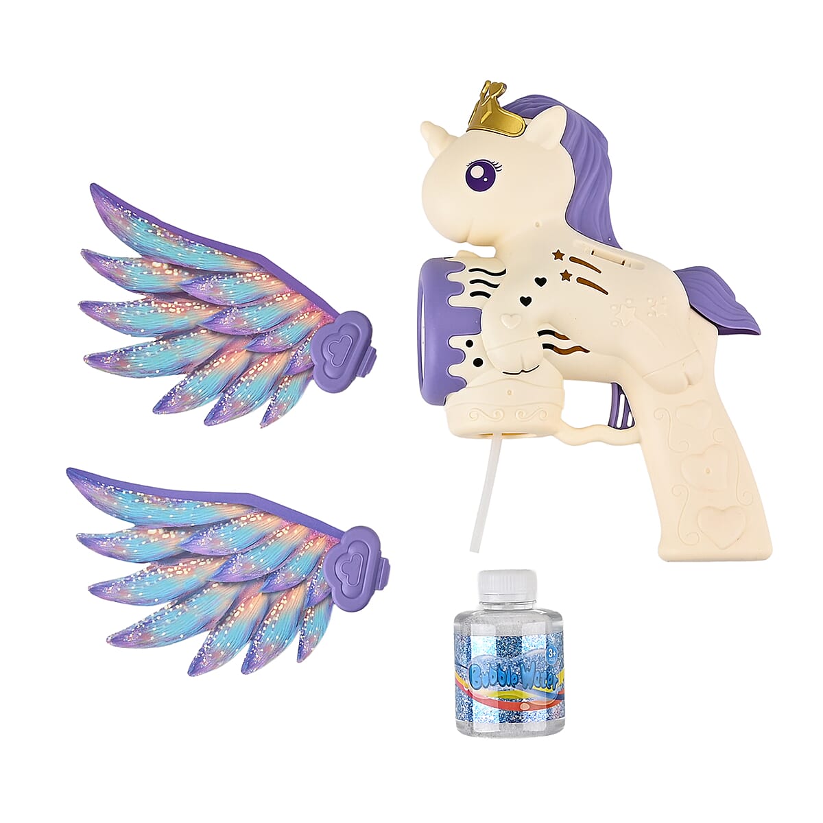 White Big Flying Horse Bubble Blaster (Includes 90ml Bubble Fluid) image number 5