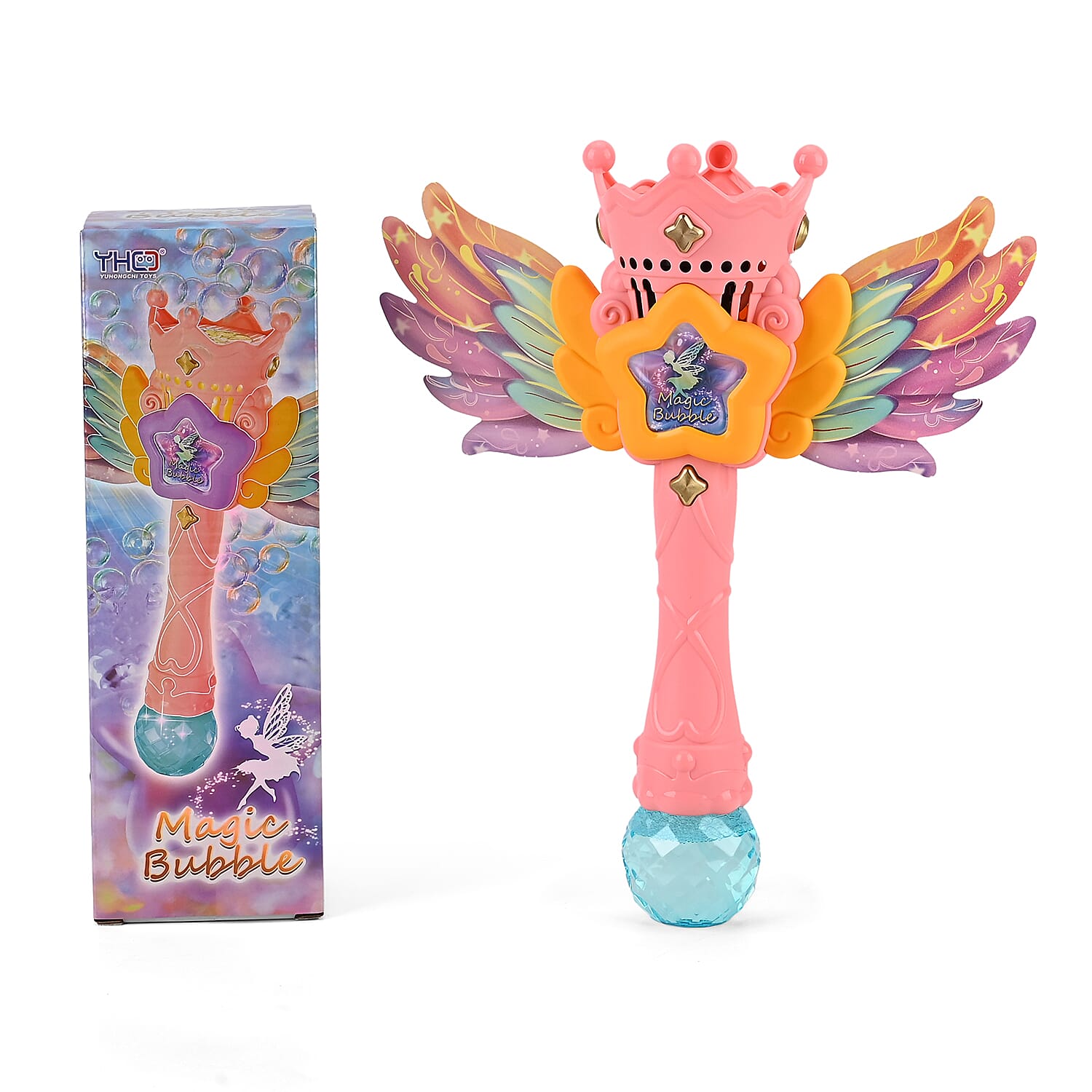 Pink Magic Bubble Wand Toy (Includes 80ml Bubble Fluid)