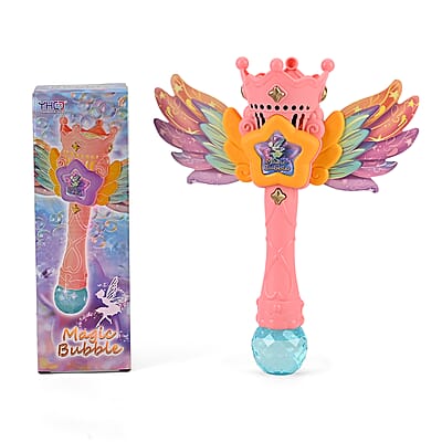Pink Magic Bubble Wand Toy (Includes 80ml Bubble Fluid)