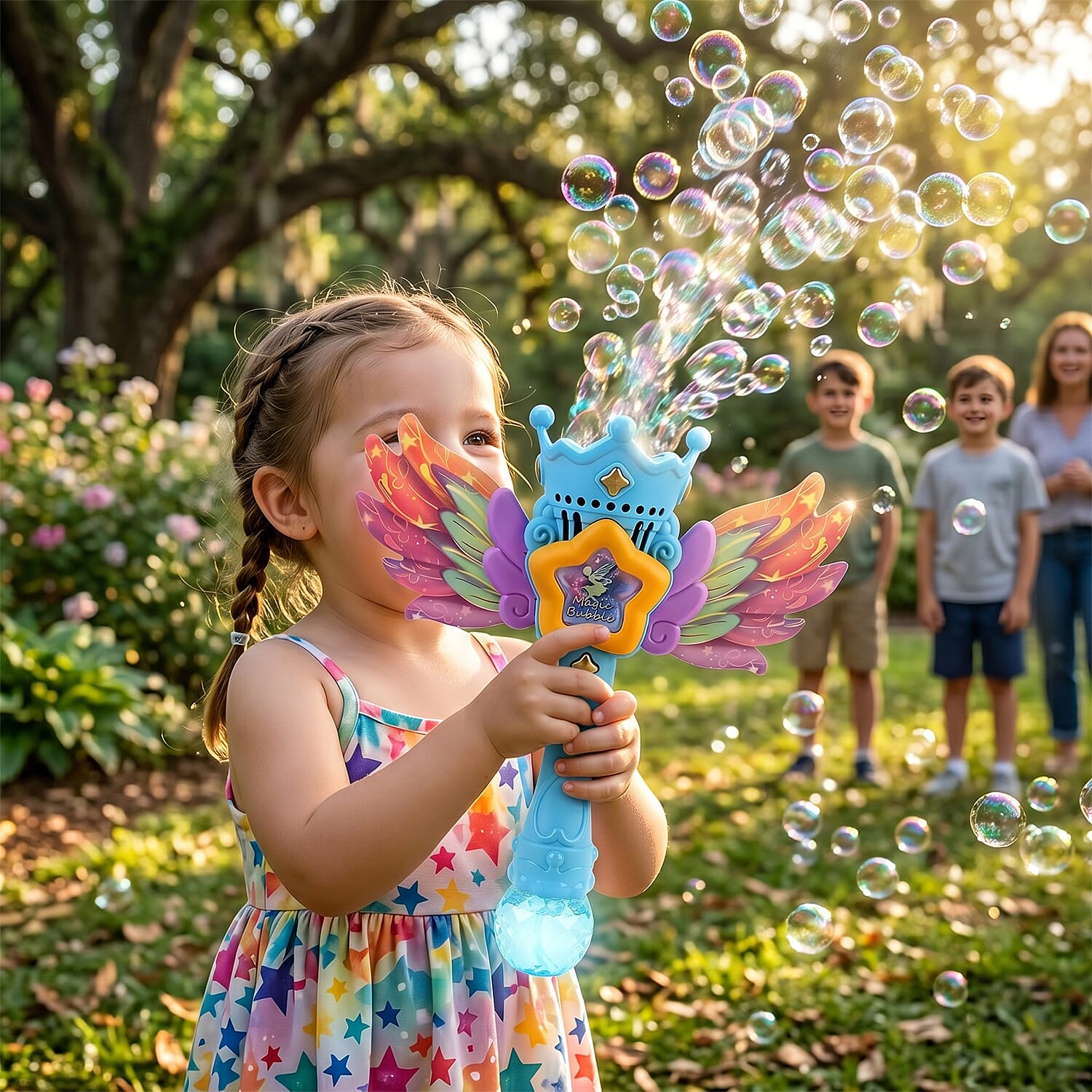 Blue Magic Bubble Wand Toy (Includes 80ml Bubble Fluid)