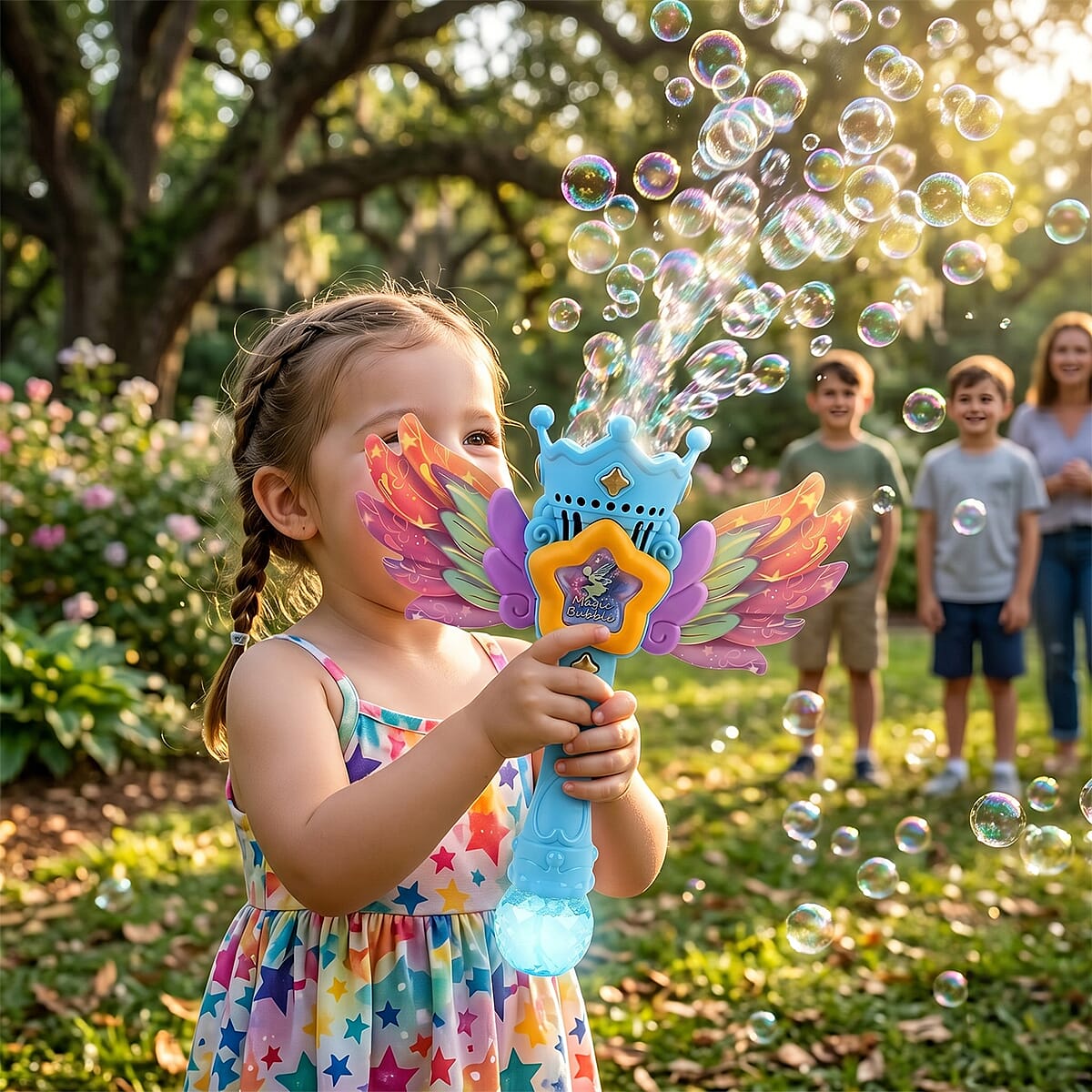 Blue Magic Bubble Wand Toy (Includes 80ml Bubble Fluid) image number 1