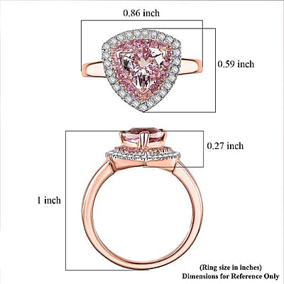 D'Joy Premium Pink Morganite and Multi Gemstone 1.65 ctw Neo Gothic Architecture Ring in 18K Vermeil Rose Gold Over Sterling Silver (Size 6.0)