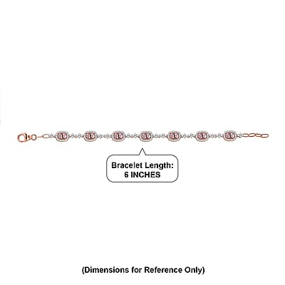 D'Joy Premium Pink Morganite and Moissanite 4.50 ctw Promise Petal Bracelet in 18K Vermeil Rose Gold Over Sterling Silver (6.50 In)