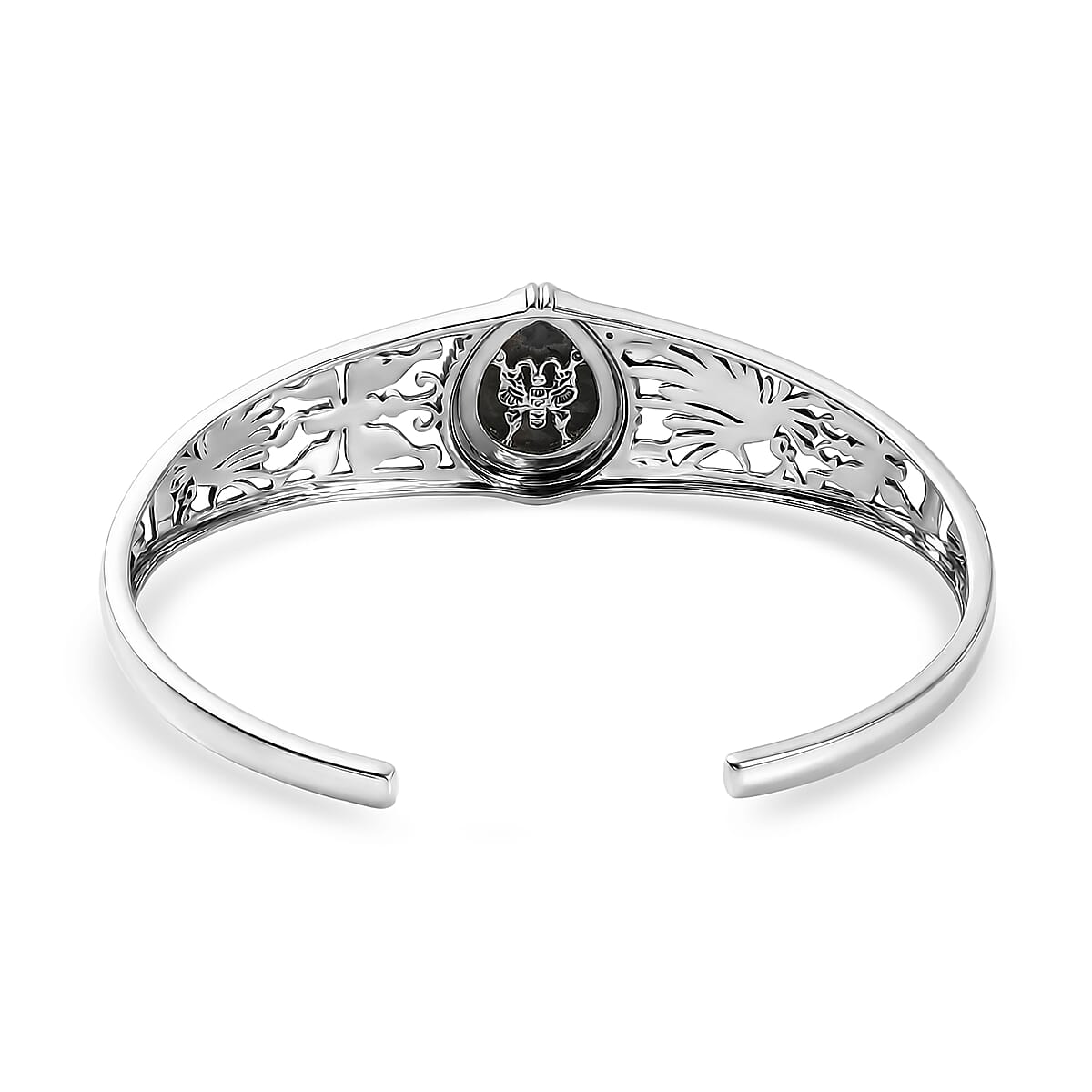 D'Joy Artisan Crafted Premium White Buffalo 8.60 ctw Cuff Bangle Bracelet in Sterling Silver (7.25 In) image number 4