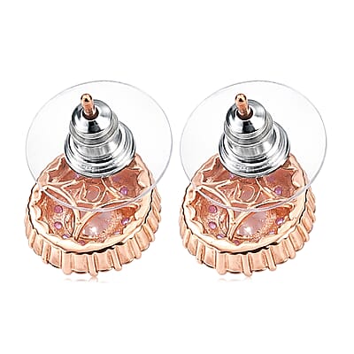 D'Joy Premium Pink Morganite and Multi Gemstone 1.65 ctw Blush Teardrop Earrings in 18K Vermeil Rose Gold Over Sterling Silver