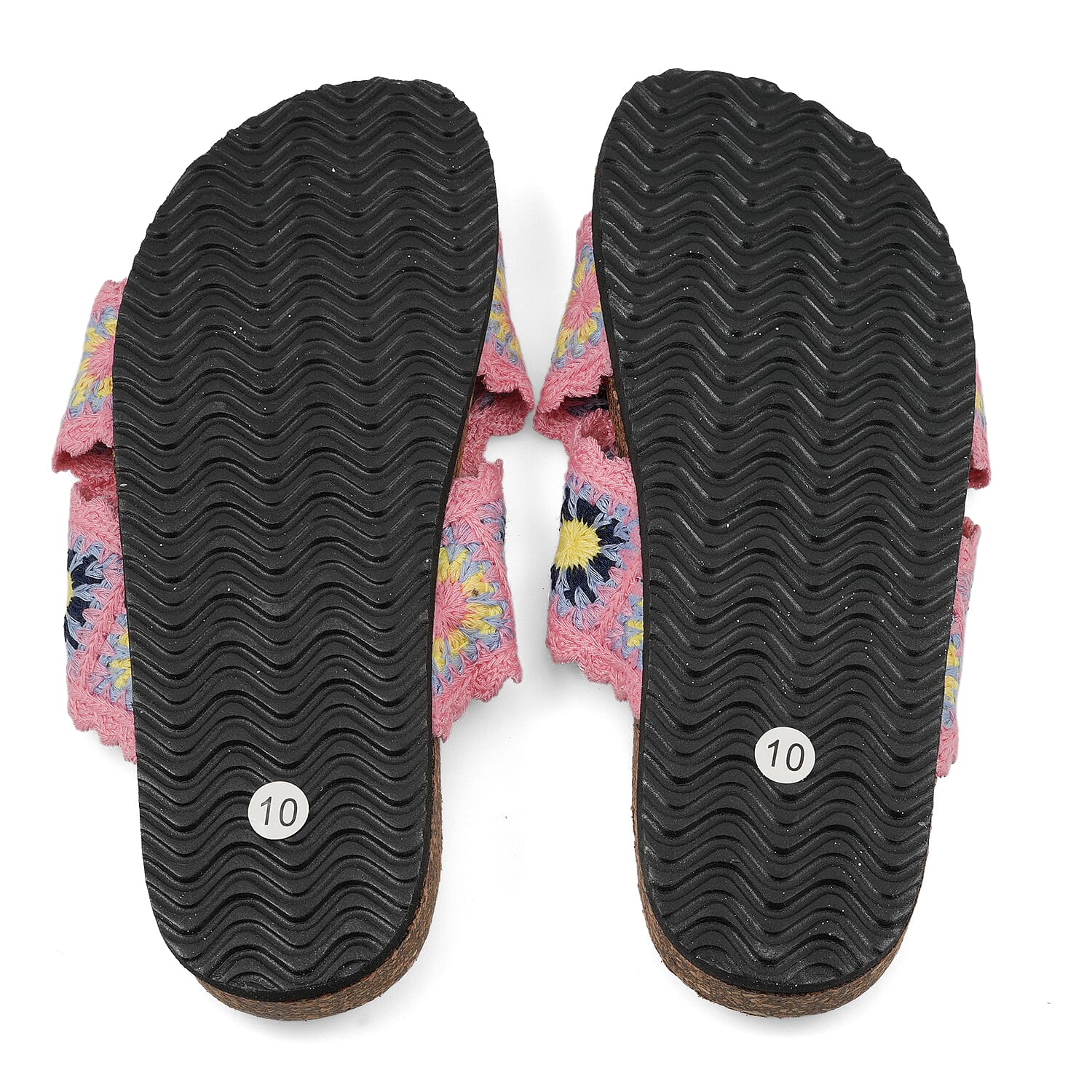 LOVE 83 Pink Crisscross Floral Sandals (Size 6)