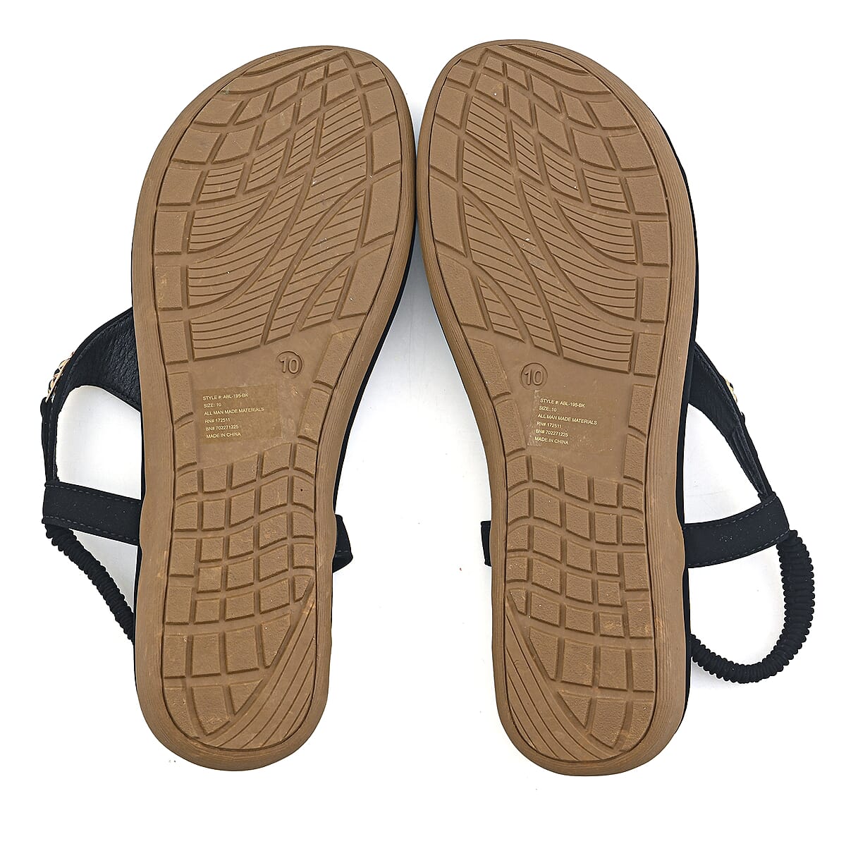 Closeout Ashley Blue Black Embroidered Sandals -11 image number 6