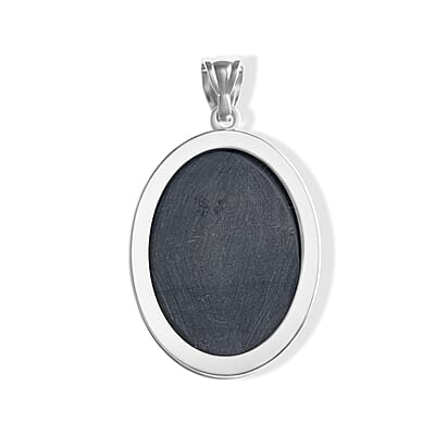 Scenic Jasper and Blackstone 48.00 ctw Pendant without Chain in Silvertone