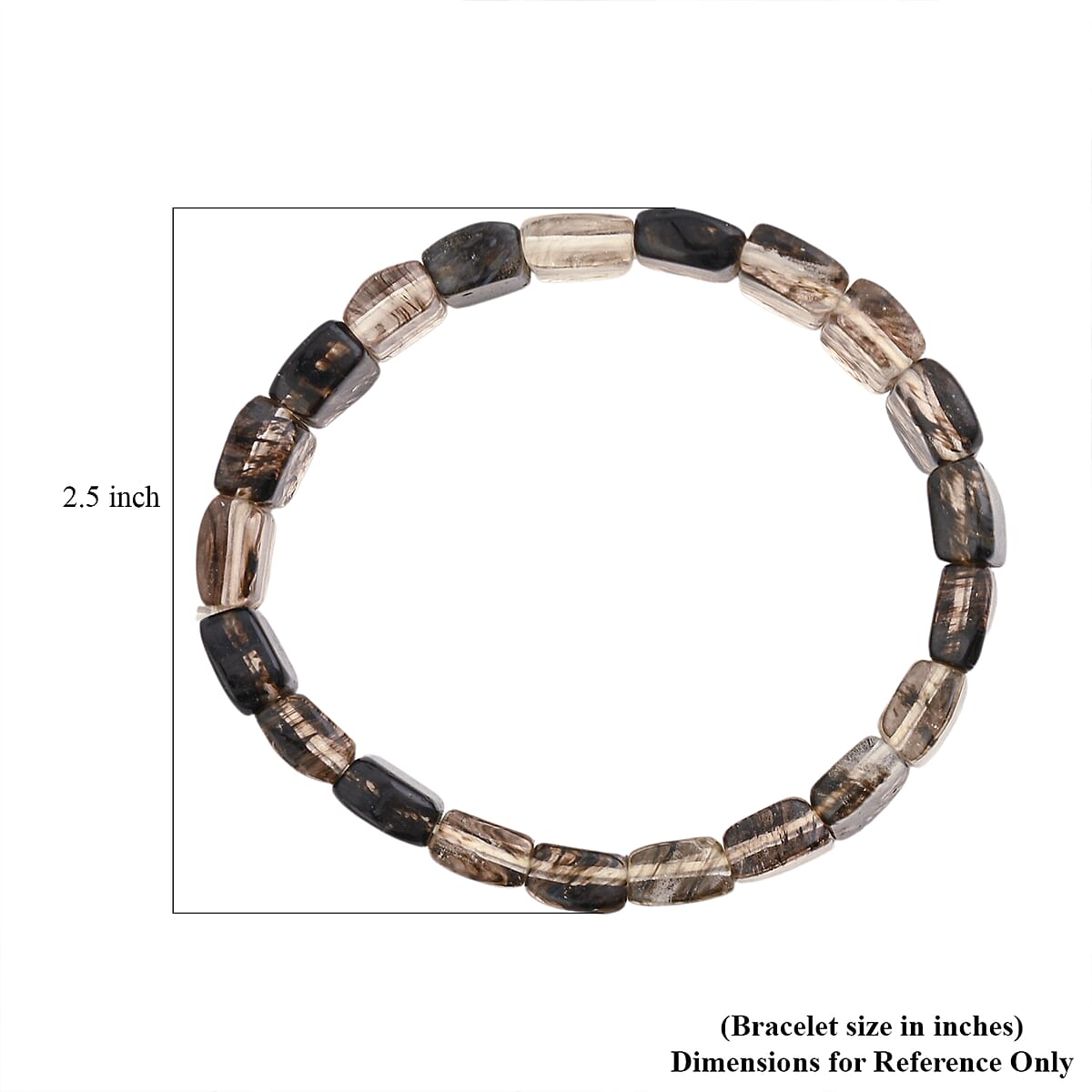 Moss Quartz 96.95 ctw Stretch Bracelet (6.00 In) image number 4