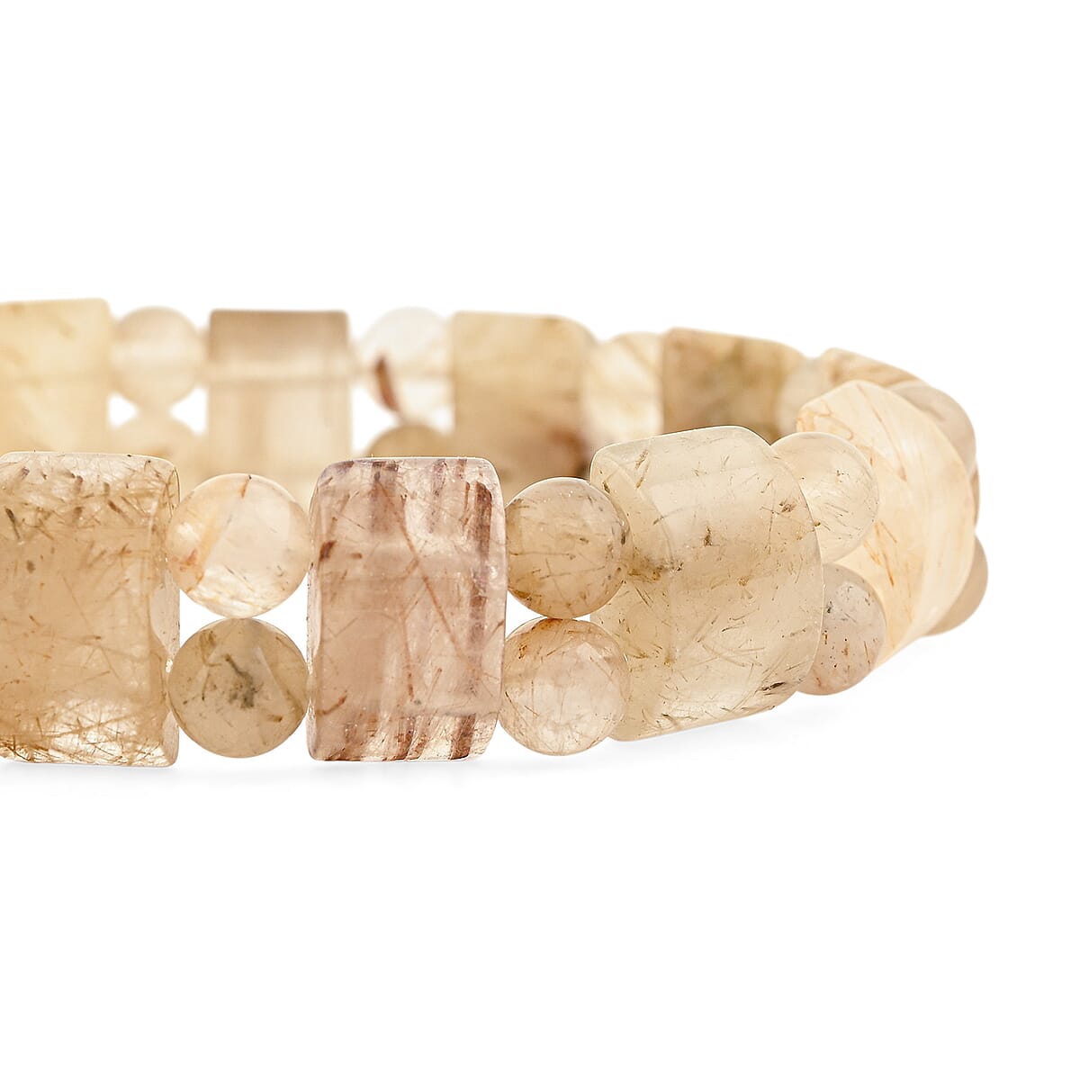 Rutilated Quartz 144.55 ctw Stretch Bracelet (6.00 In) image number 3