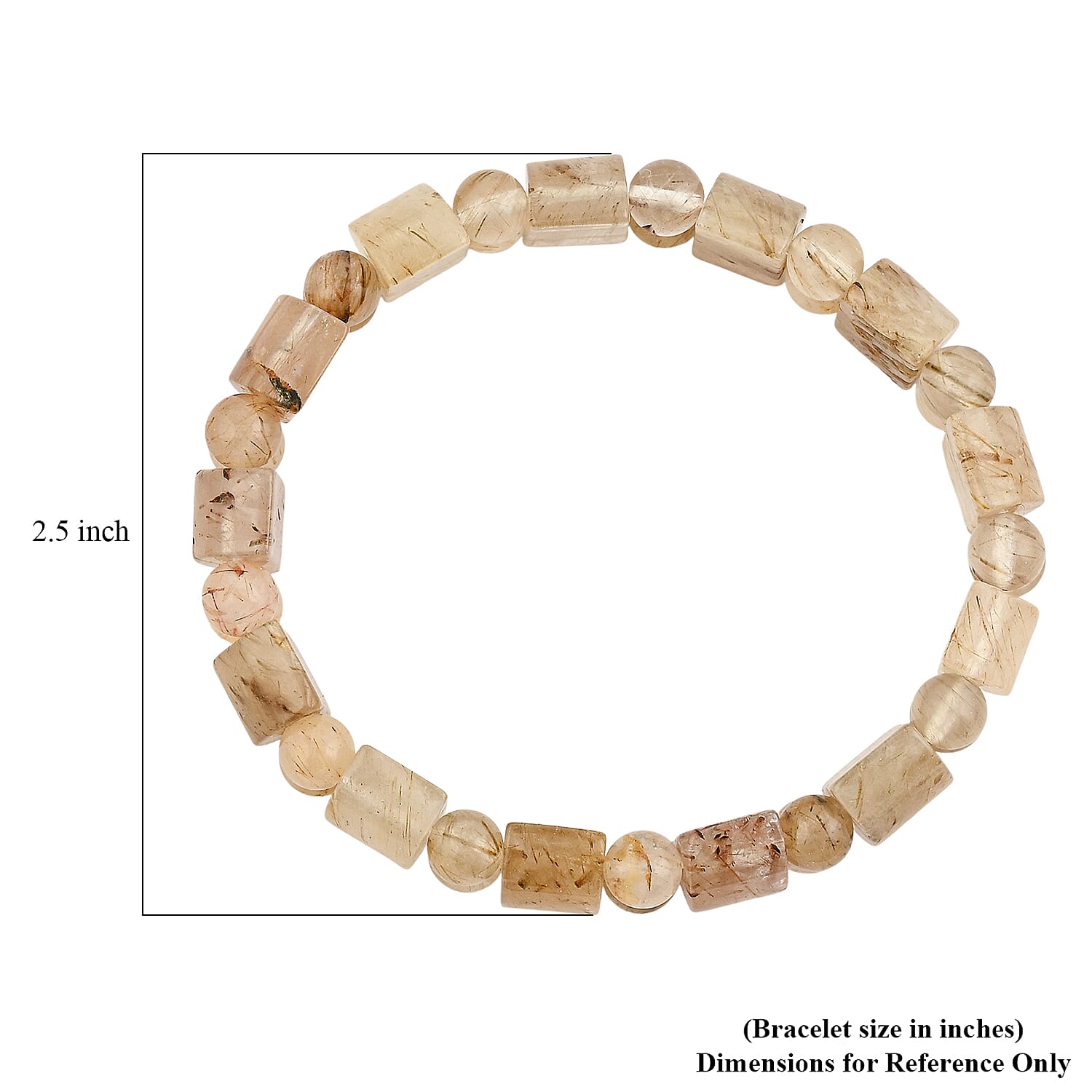 Rutilated Quartz 144.55 ctw Stretch Bracelet (6.00 In)